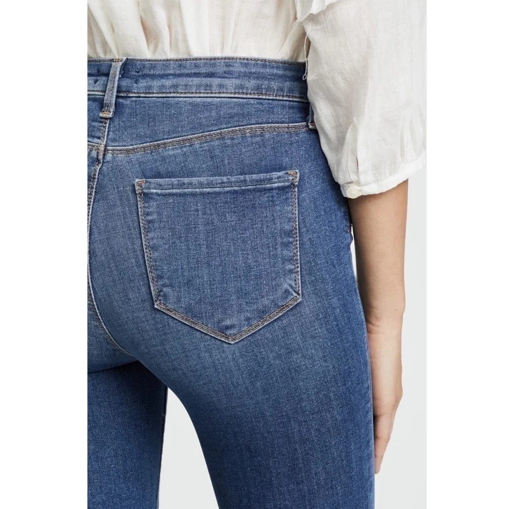NEW L’AGENCE Margot High Waist Distressed Ankle Cropped Slimming Skinny‎ Jean 25